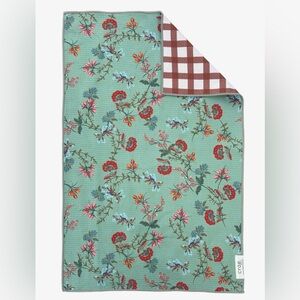 Floral and Checkered Reversible Hand Towel